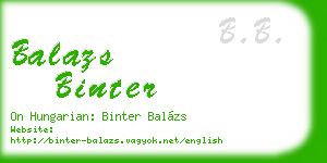 balazs binter business card